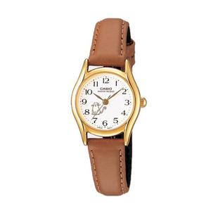 카시오 LTP-1094Q-7B8 여성 학생 클래식 가죽 손목 시계