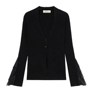 블루마린 니트 인서트 레이스 가디건 A522M622A N0090