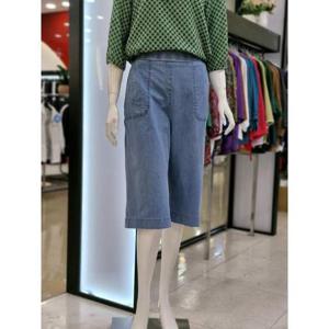 화이트호스 세이브존05 청 7부 밴딩 케주얼 와이드 팬츠 A252726