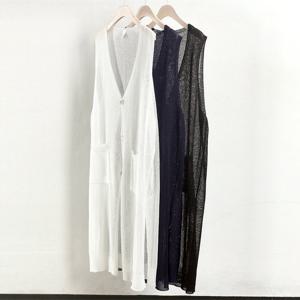 나야홍 / 빅사이즈여름베스트 0321L507 비치니트포켓조끼 RM