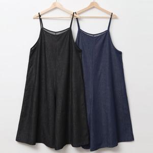 나야홍 / 빅사이즈나시슈트 U850L507 논페이드데님점프수트 SM