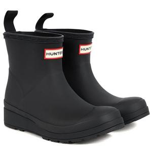 [정품] 헌터 W 플레이 숏 헌터 백프린트 레인부츠 블랙 (WFS2236RMA-BWT)