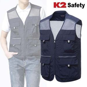 K2 21VE-613R 메쉬 베스트 네이비 케이투 케이투세이프티 작업복 K2작업복 조끼 메쉬조끼 메쉬베스트 안전조끼