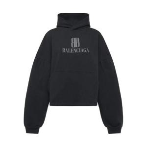 발렌시아가 로고 장식 코튼 후디 818433TSVO31083