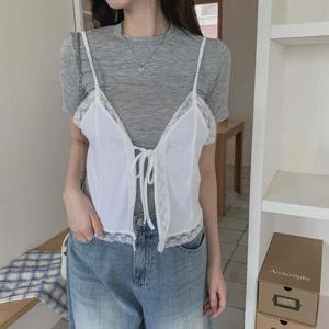 [다잇템]여자 코디 레이스 스트랩 레이온 뷔스티에