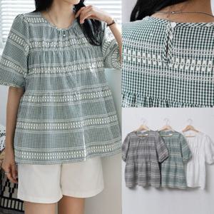 나야홍 / 위쉬몰 SM 에스닉패턴A라인블라우스(U512H507) 빅사이