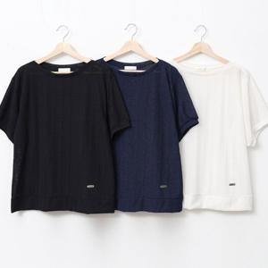 나야홍 / 빅사이즈패치티 U623L507 세로라인시스루티셔츠 SM