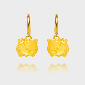 [베티블루] 999 24K 순금 꽃 돼지 11.25g 금 원터치 귀걸이
