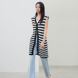 [에고이스트]스트라이프 니트 롱 베스트 (ER3EK707)