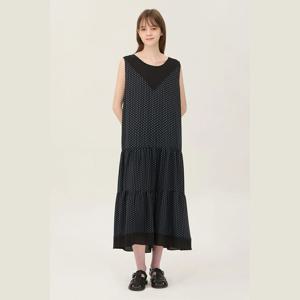 [베네통] 패턴 블록 슬리브리스 원피스 BAOP63531