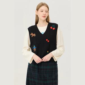 [베네통]모티브 브이넥 니트 베스트 (BAKV58461)