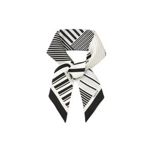 [헤지스]HISC5F815BK_여성 블랙 스트라이프 쁘띠 실크 스카프