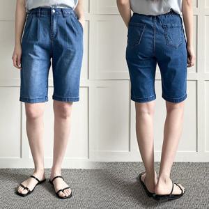 나야홍 / 빅사이즈청반바지 P300L507 쿨감일자스판데님반바지 L