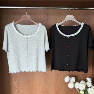 나야홍 / 빅사이즈레이스티 U905L507 미닝유넥레이스티셔츠 YP