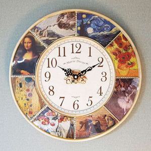 클래식 명화 벽시계 내추럴