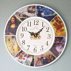 클래식 명화 벽시계 화이트