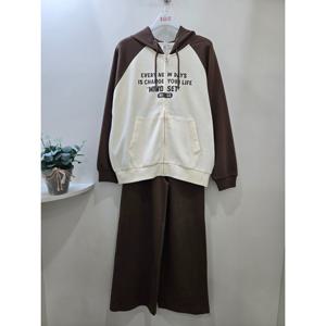 [소이]래글런 후드 집업 셋업 점퍼 셋트 25F07510752_OD