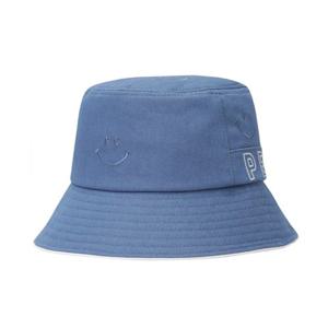 [파리게이츠]521E3CP004_BL-여성 스마일 패턴 배색 로고 버킷햇-(25년가을)