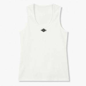 [보브]자수 로고 리브드 슬리브리스 탑 (7115240502)