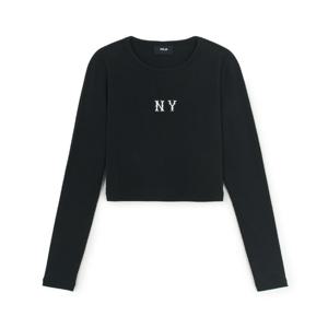 [MLB] (3FTSB0354-50BKS) 여성 베이직 쿠퍼스 슬림 크롭 긴팔 티셔츠 뉴욕양키스