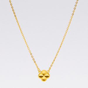 [베티블루] 995 999 24K 순금 비즈 아웃라인 클로버  여성 여자 7.5g 금 목걸이