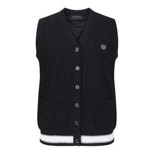 [세인트앤드류스]여성 체크 조직감 배색라인 니트 베스트_821E1SWA81_BK