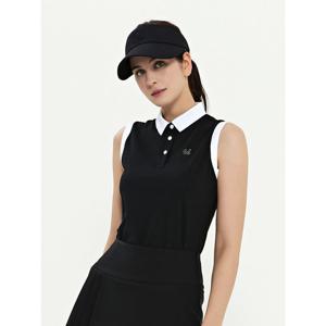 [듀빅]듀빅 여성 배색포인트 민소매 카라티셔츠 DD2WTS109BK