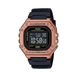 카시오 W-218HM-5B 사각 남성 우레탄 전자시계