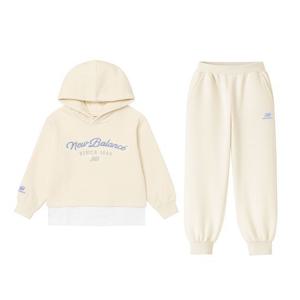 [뉴발란스 주니어]뉴발란스 레이어드 셋업 플리스 후드 아동 트레이닝복세트 아이보리 베이지 NK9YD4805G
