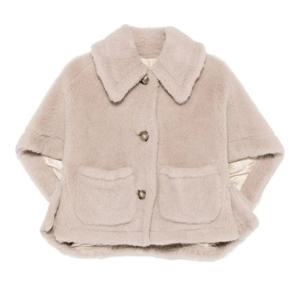 막스마라 베이지 인조 퍼 케이프 2524736062600 002