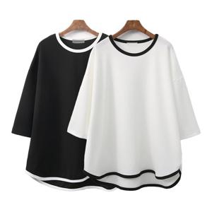 나야홍 / 빅사이즈라운드티 G847L507 엘리스배색프릴라인티 IL