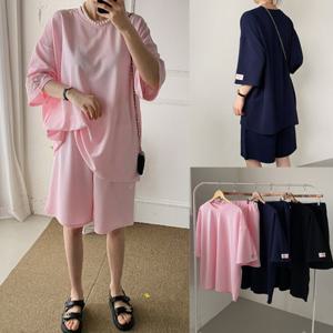 나야홍 / 위쉬몰 RA 레드레터링반바지세트(U609H507) 빅사이즈