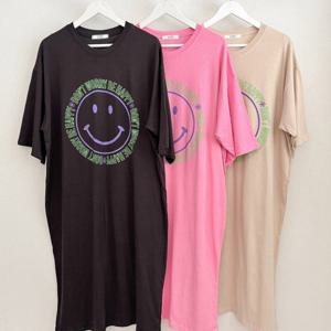 나야홍 / 빅사이즈반팔원피스 U973L507 돈워리레터링롱원피스 L