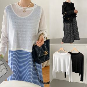 나야홍 / 위쉬몰 RA 시스루니트긴팔티셔츠(V017H507) 빅사이즈