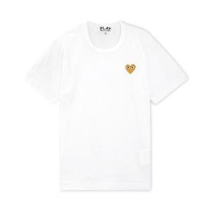 [꼬르소밀라노] 꼼데가르송 공용 골드와펜 화이트 반팔티 AX T216 051 4