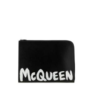 ALEXANDER MCQUEEN Black leather document holder 6094811AAMJ 1070