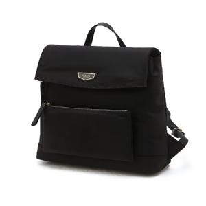 [헤지스] [LILY] 베이직 나일론 레더 콤비 플랩 백팩 L (HIBA5F306BK)