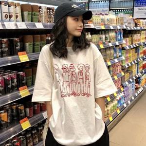 피플 루즈 박스 티셔츠 BI A200140 반팔 여성 나시티 티 크롭티 티셔츠