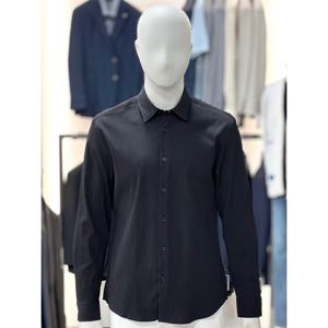 [바쏘옴므]블랙_솔리드 시어서커 스판 캐주얼 셔츠 WSY1TT40A_SC