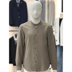 [바쏘옴므]카키_솔리드 차이나카라 캐주얼 셔츠 WSY1TT33A_SC