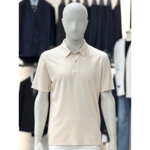 [바쏘옴므]베이지_프리미엄 베이직 카라 반팔 티셔츠 WSY2KT11A_