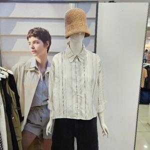 Ab.f.z DP01 린넨줄무뉘숏서츠남방 AFZ2QBA2