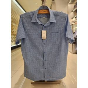 듀퐁셔츠 일반핏 블루 반팔 SE5MM11HS113SBU 경량셔츠 논아이런