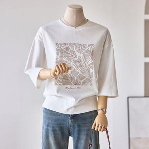 [커스텀에이블] 리프 나염 7부 티셔츠_T2508TS104C
