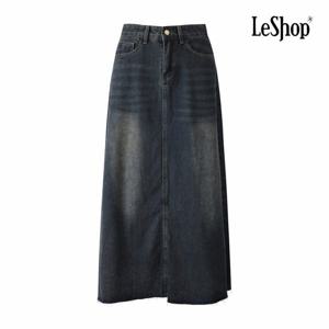 [르샵] 빈티지 워싱 컷팅 맥시 데님 스커트 (BP7SK018A)