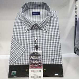 [예작]예작YJEMBA285 체크 코튼폴리  밑단일자  버튼다운 스타일