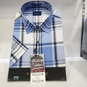 [예작]예작 YJEMBA286 체크 코튼폴리  밑단일자 스냅버튼 일반핏