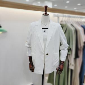 [비지트인뉴욕]뒤 트임포인트 원버튼 린넨 혼합 자켓 VB4JK92_US