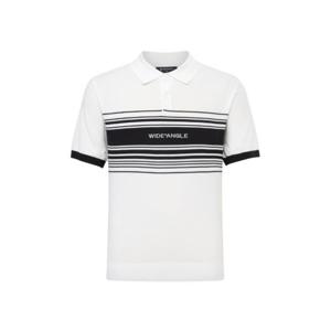 [와이드앵글]남성 CO 스트라이프 보더 폴로 스웨터 Off White WMU25K51W3