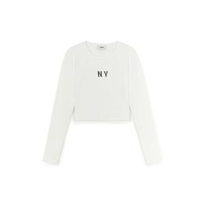 MLB  (3FTSB0354-50IVS) 여성 쿠퍼스 슬림 크롭 긴팔 티셔츠